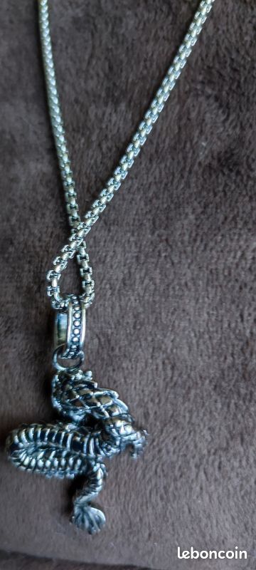 Magnifique collier en argent 925 pendentif dragon (image 4)