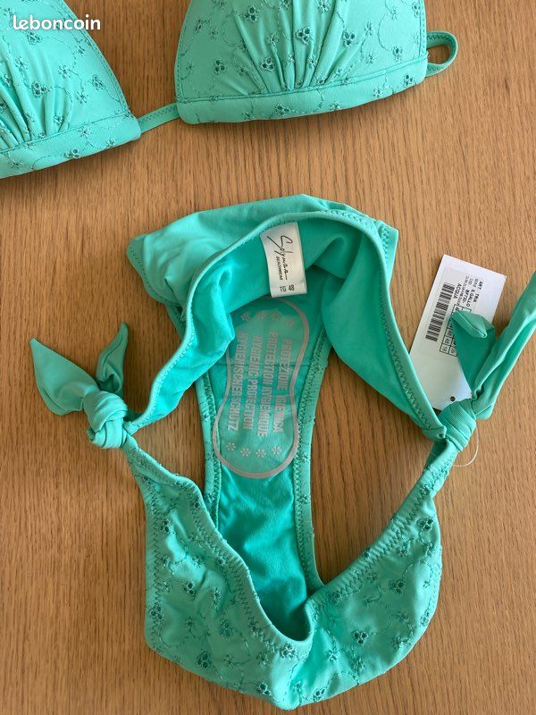 Bikini triangle push up bleu mint T44 XXL (image 8)