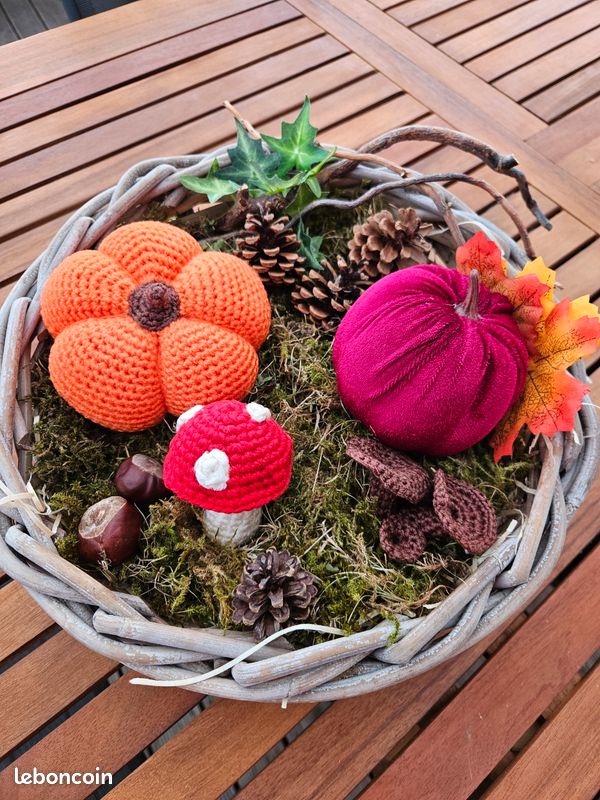 Corbeille à Fruits Hérisson En Bois - Déco Automne - Panier Herbstkorb