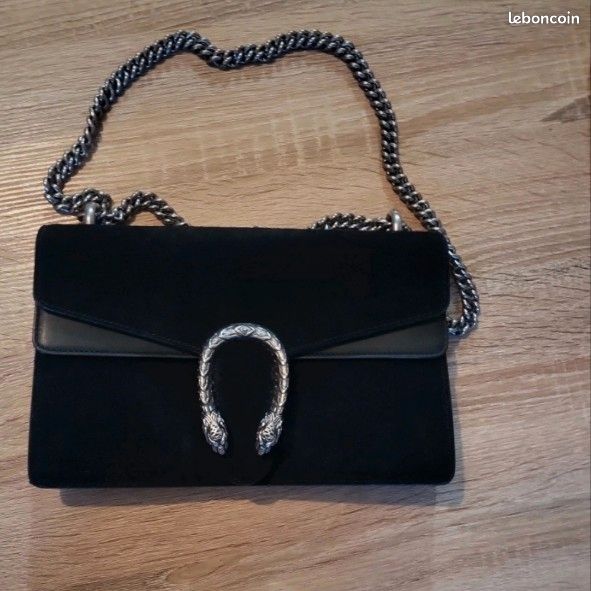 Sac Gucci Dionysus en daim et cuir noir Accessoires Bagagerie
