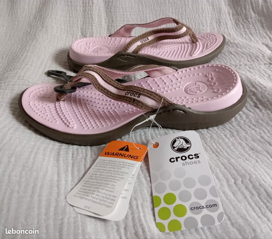 Tongs Crocs roses marrons P 33 - anges78 - 24 euros (image 3)