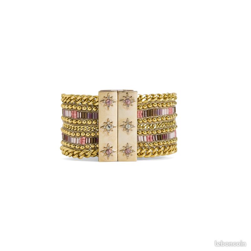 Bracelet Manchette Hipanema Rouge Beige - Taille M - Neuf Avec étiquettes - Valeur 90€