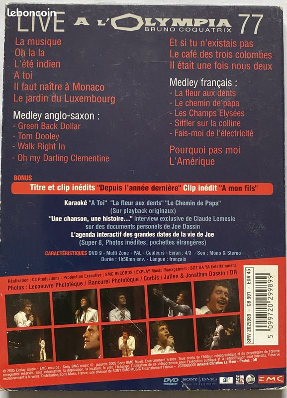 Joe Dassin, à toi, live à l'Olympia 77 - DVD (image 2)