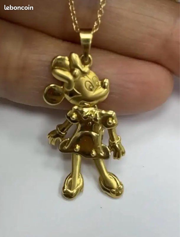 Pendentif Ancien Mickey Mouse En Or 18 Carats - Bijou Vintage D'Occasion