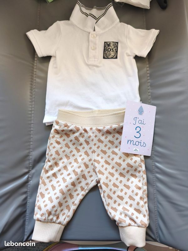 BOSS Ensemble Pyjama Garçon Polaire Chinée Avec Bonnet - 95% Coton Bio - Coffret Cadeau