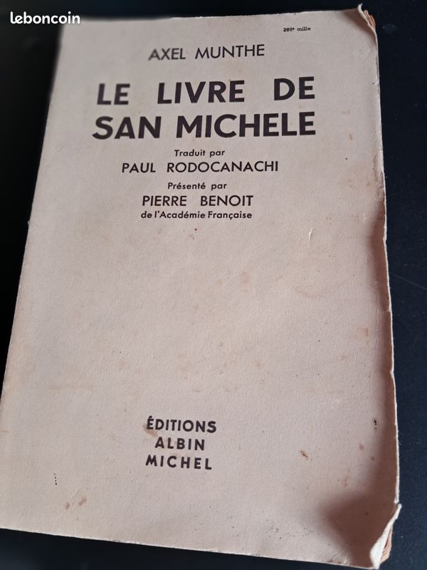Le livre de San Michele d'Axel Munthe ,1951 (image 1)