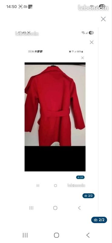 Veste rouge taille 40 ( aad20) (image 2)