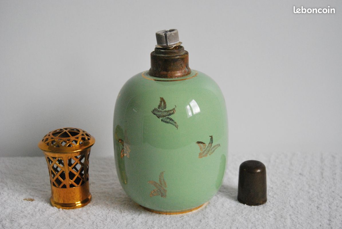 Lampe berger ancienne faience riviere letort st meen le grand