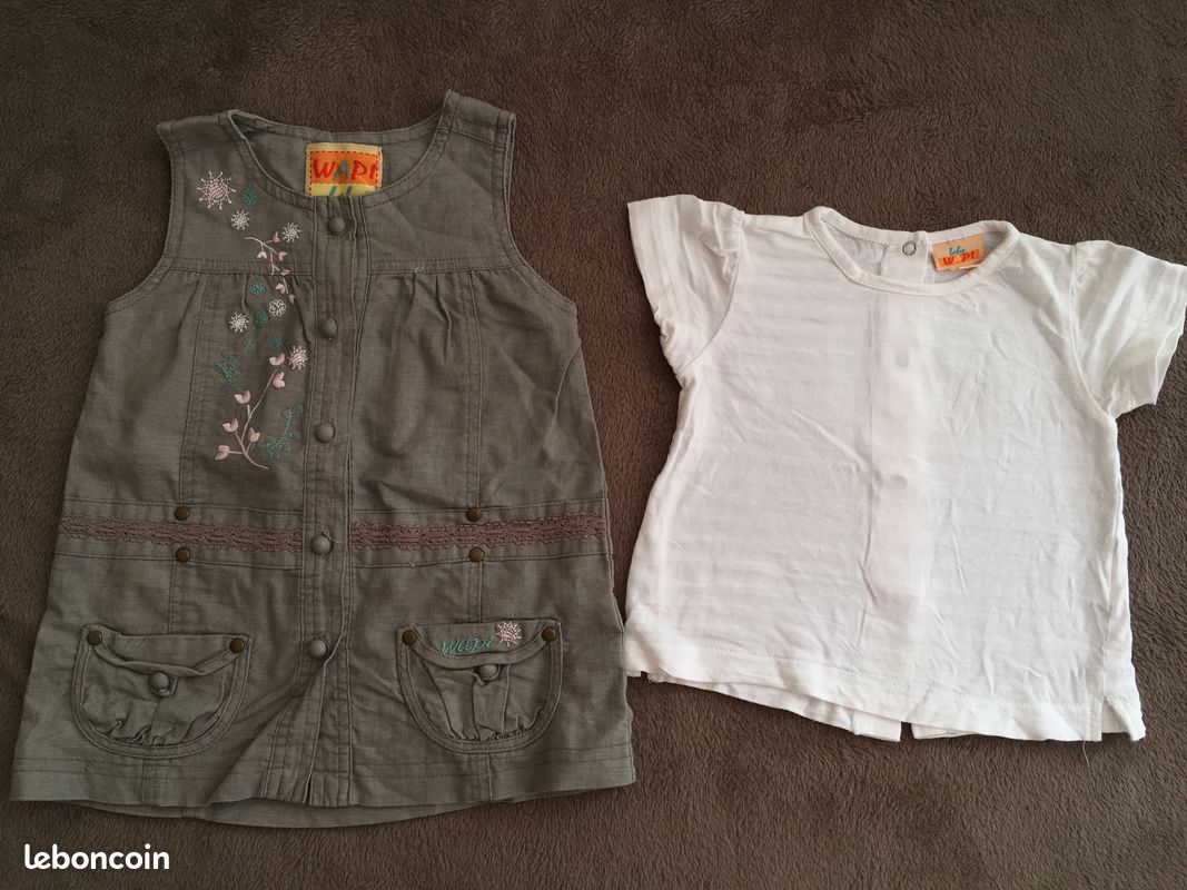 Ensemble robe et Tshirt WAPI Baby 12 mois Tbe (image 1)