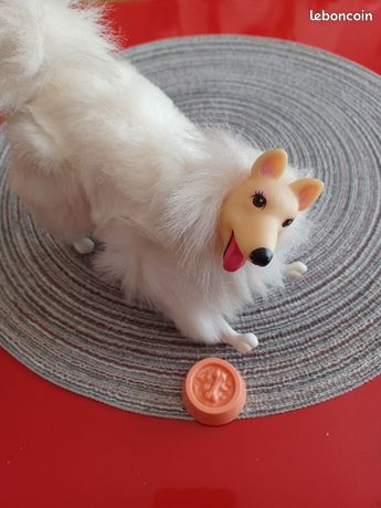 Poupée Barbie Vintage 1990 - Chien En Peluche Boule De Neige