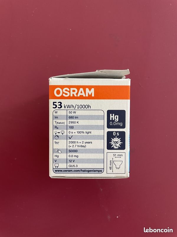 Lot 5 x AMPOULES SPOT 50W GU5.3 (image 2)