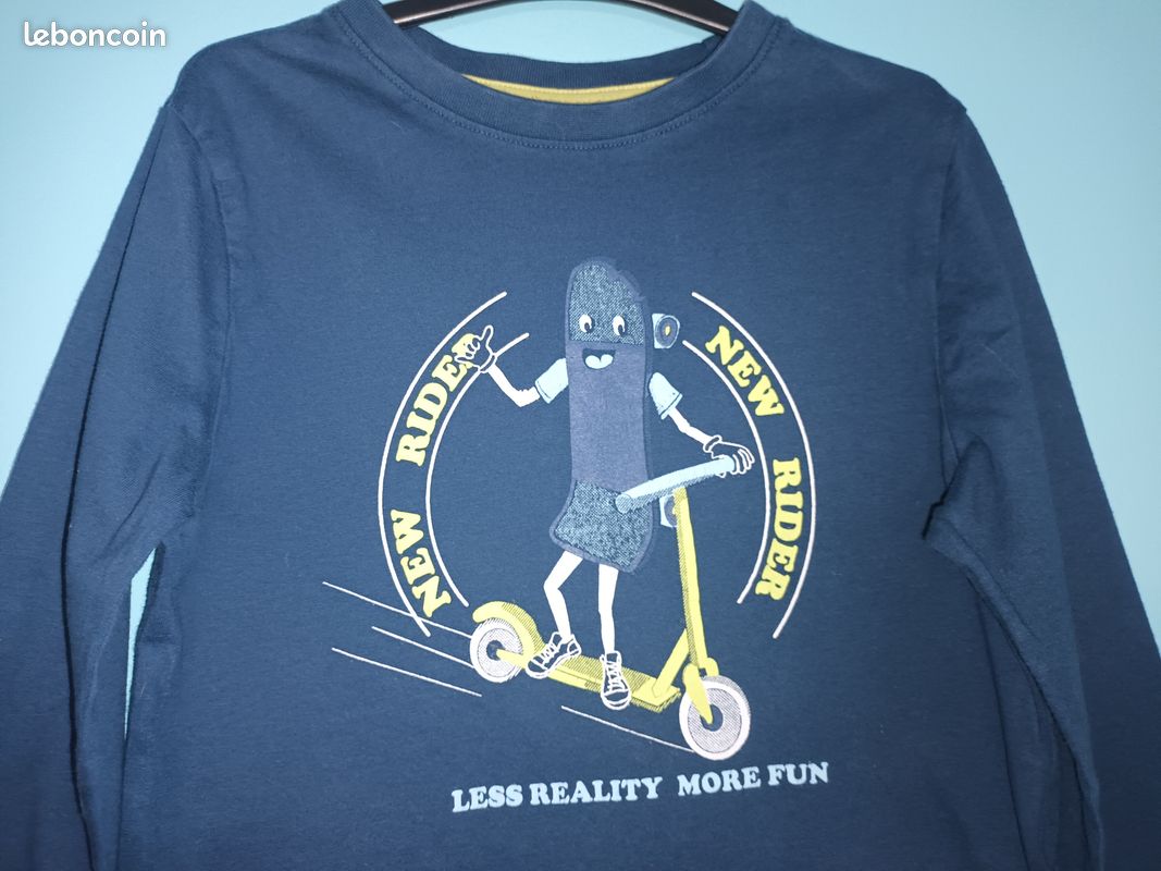 Tee-shirt m lg bleu en 8 ans (mam33133) (image 2)