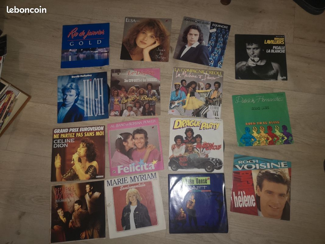 Lot disques 67 disques vyniles 45 tours pop rock français années 80 (image 3)