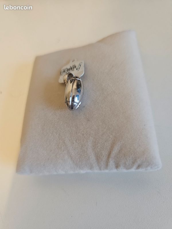 Pendentif Ballon De Rugby En Argent Massif 925/000 - Rhodié - Neuf