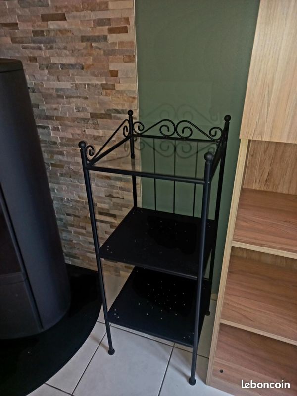 Etagère guéridon métal et verre (image 1)