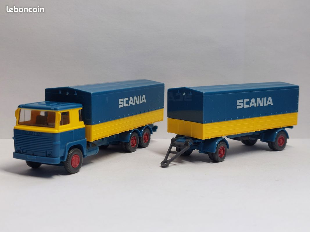 Ho 1/87 wiking scania 111 porteur remorque scania etat neuf