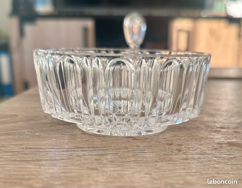 Sucrier Sculpté Rétro Avec Récipient En Verre, Bocal à Bonbons En Verre Cristal Avec Couvercle En Forme De Papillon, 10,5 X 13 Cm