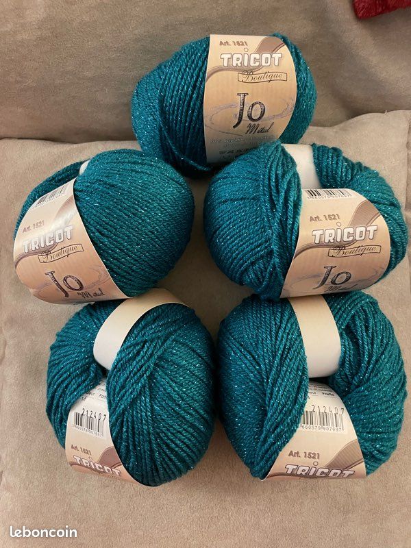 Cône De Fil à Tricoter Lurex Turquoise - 575 Grammes, Aiguilles 1.5-2