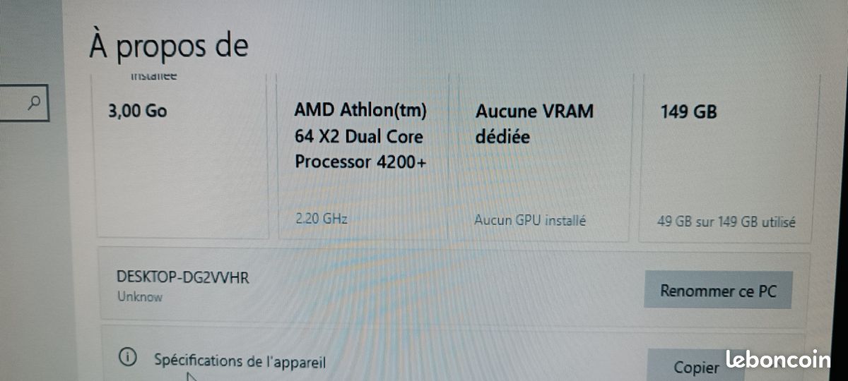 NEC POWERMATE VL5 Vintage - AMD Sempron 2600+ 512Mo RAM 40Go Windows XP Pro