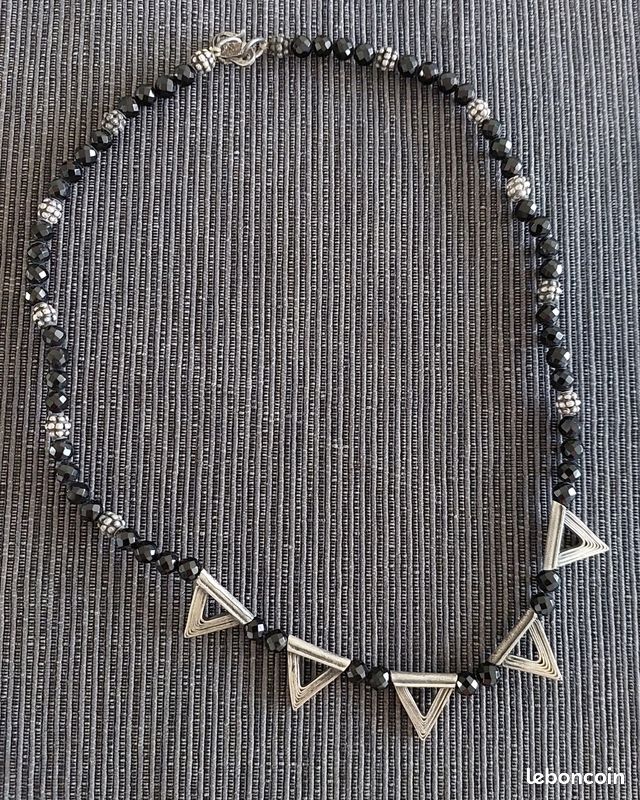 Collier Perles Noires Vintage - Occasion - Magnifique Pour Soirée Ou Look élégant