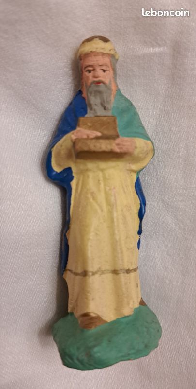 Ancien Santon Devineau – Melchior (Roi Mage) – Hauteur 9 Cm – Crèche