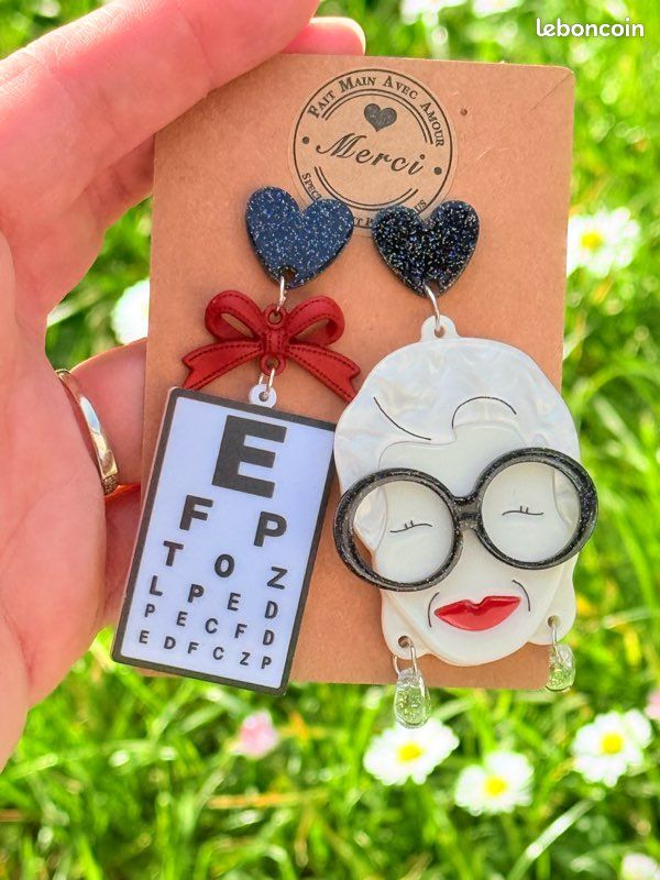 Boucles d’oreilles lunettes mamie (image 5)