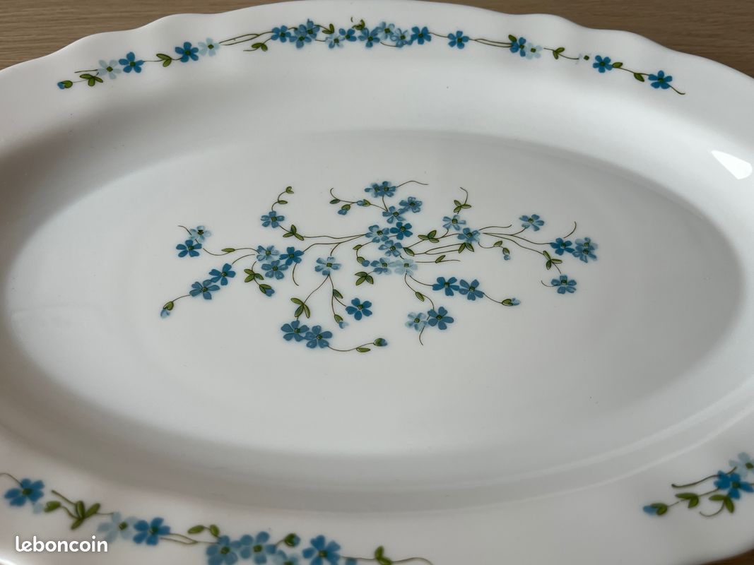 2 plats Arcopal myosotis - Arts de la table
