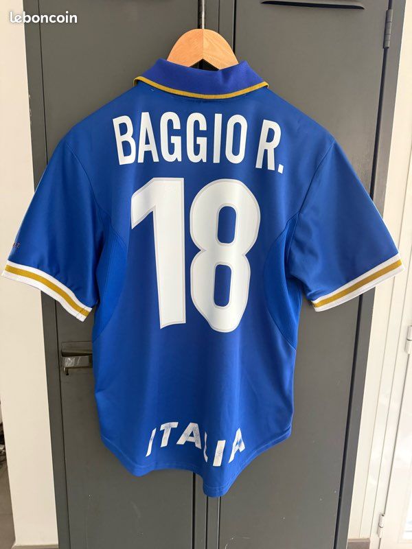 Maillot Italie un Moyen FIFA World Cup France 1998 Roberto BAGGIO 18