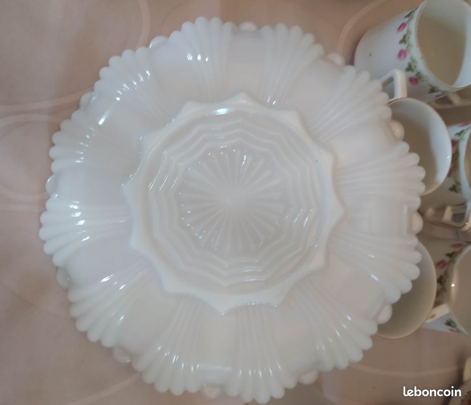 Plat blanc et or vaisselle ancienne & vintage - Neuf (image 2)
