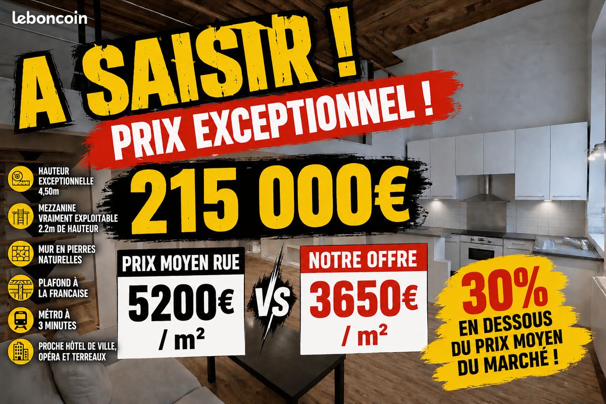 Appartement 3 pièces 59 m² · à Lyon · 59 m² · 215 000 €
