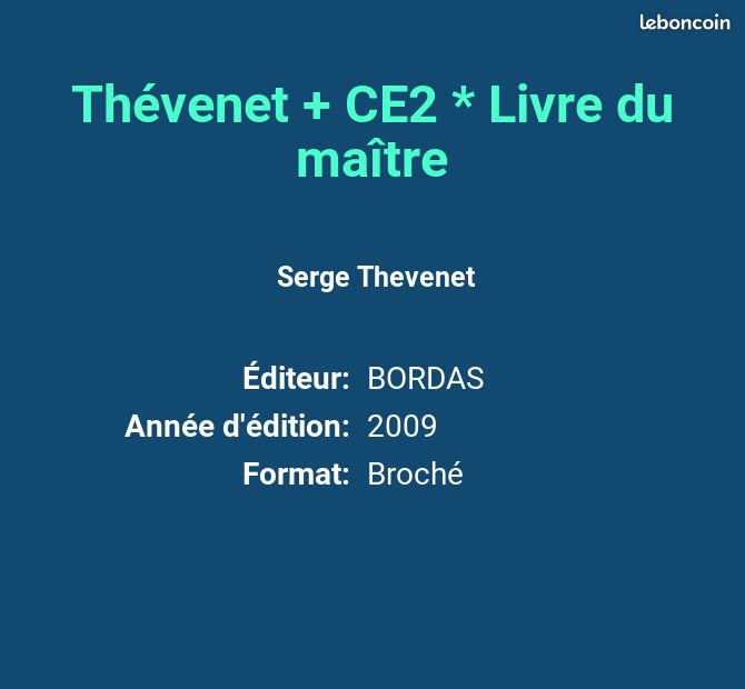 Thévenet + CE2 * Livre du maître - Serge Thevenet (image 2)