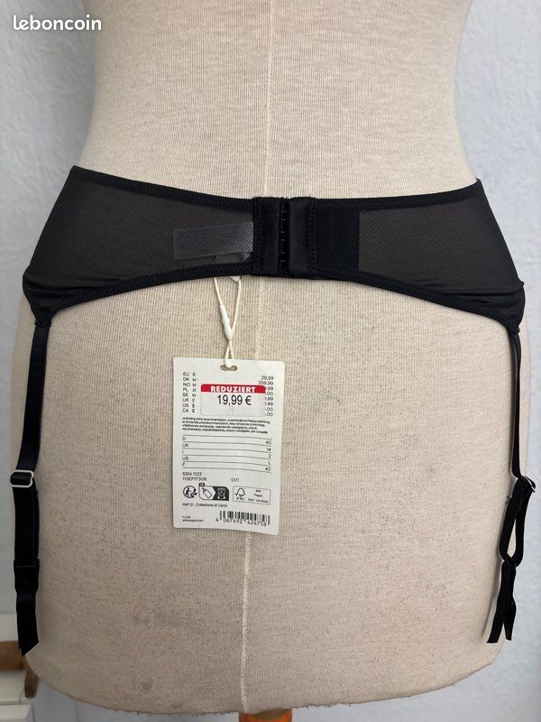 Porte-jarretelles noir, taille 42 porte-jarretelles dentelle, fine, taille 42 (image 3)