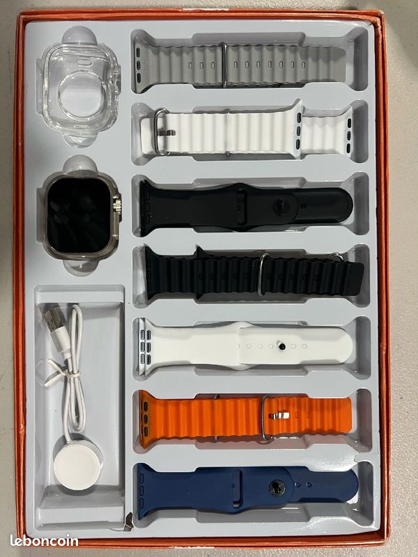 Ultra Smartwatch avec étui de protection, 7 bracelets de montre, écran circulaire Amoled, surveillance ECG, 2.2HD, nouveau (image 10)
