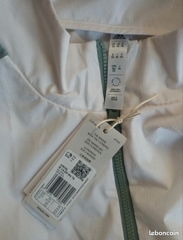Survêtement adidas vert clair et écru XXL neuf (image 4)