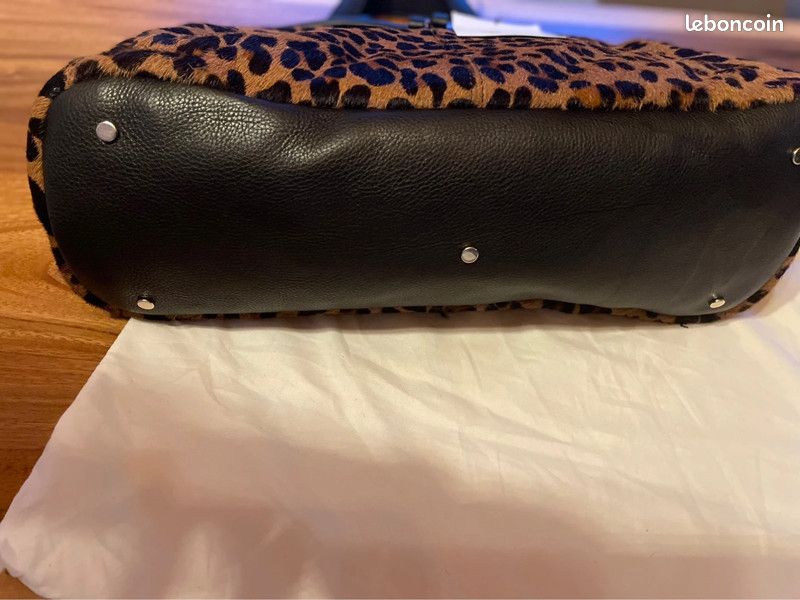 Sac Sam Sezane léopard et cuir noir neuf Accessoires Bagagerie