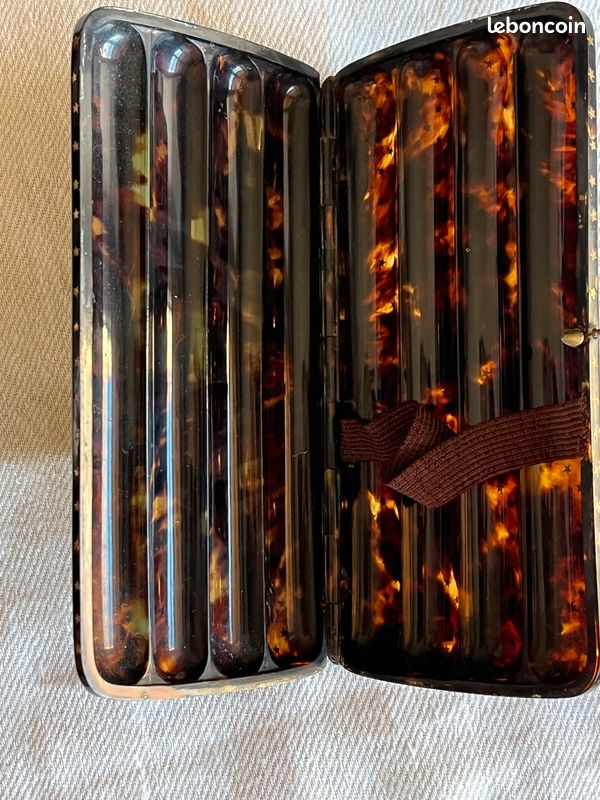 Étui cigares anciens écaille époque XIX (image 4)