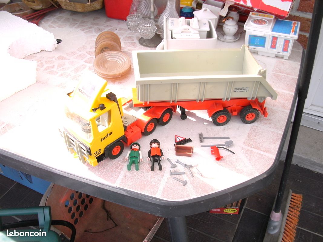 Playmobil Vintage 3141 – Camion Semi-remorque Et Poubellier, City Life 1986