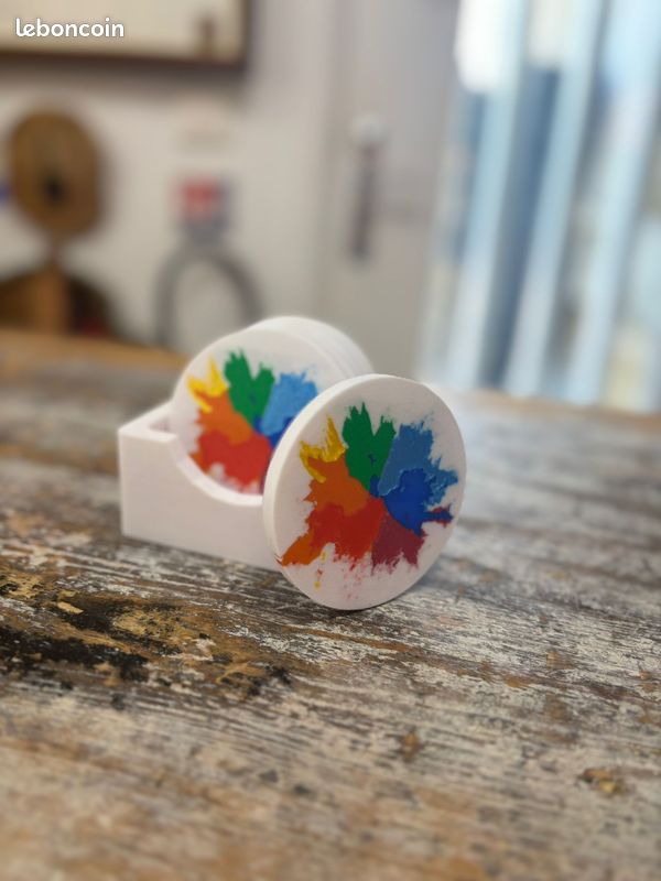 Sous de verre multicolor impression 3D (image 1)