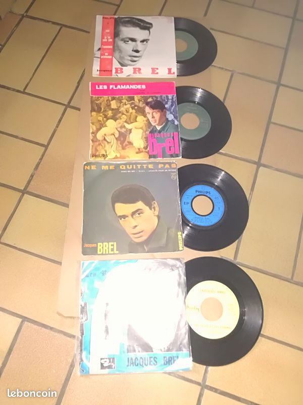 Jacques Brel * Lot de 4 Disques 45 Tours * EP * SP * N° 3 (image 1)