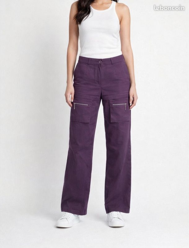 Pantalon Vintage Femme Western – Lavande Taille 30 – Fait Main Années 70