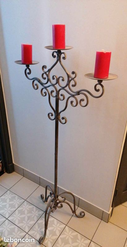 Bougies chandelier avec petits cœurs 25cm - rose clair