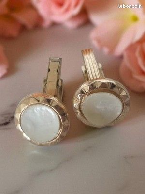 Paire De Boutons De Manchette Anciens Vintage - Accessoire Rétro, Occasion Très Bon état - Fabrication France