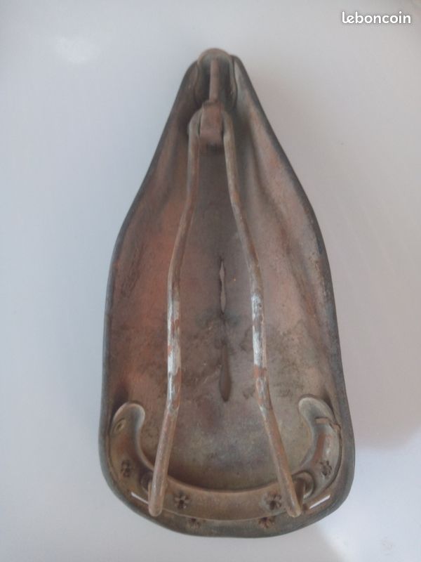 Rare selle en cuir de velo cyclo bma moto ancienne motobecane pryma (image 5)