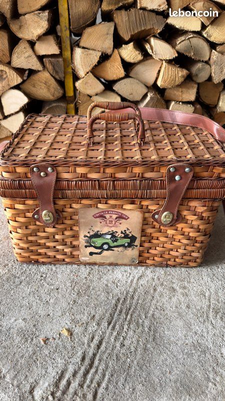 Panier osier pique nique Méhari (image 1)
