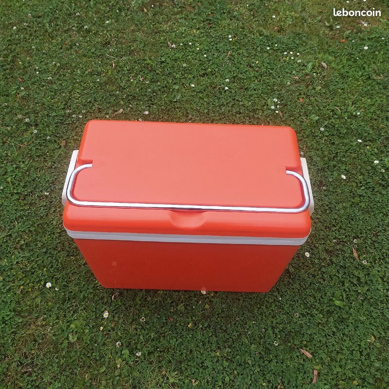 Glacière Vintage Orange Eda 36 Pour Camping-car Ou Collection