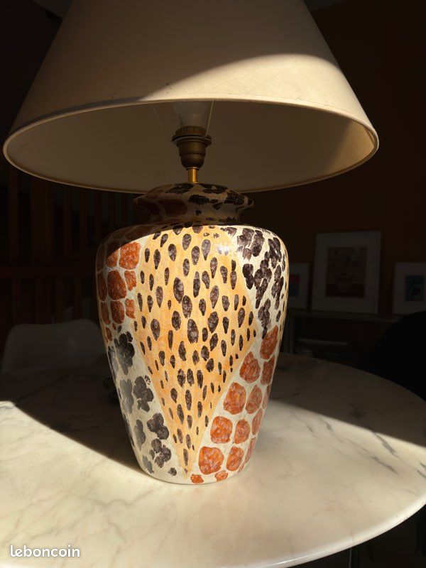 Lampe Céramique signée Hubert Olivier pièce d’artiste / design / Vallauris (image 2)