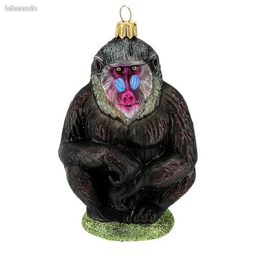 Mandrill décoration sapin Noël verre soufflé (image 1)