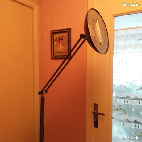 Lampadaire halogène marbre vert et doré (image 3)
