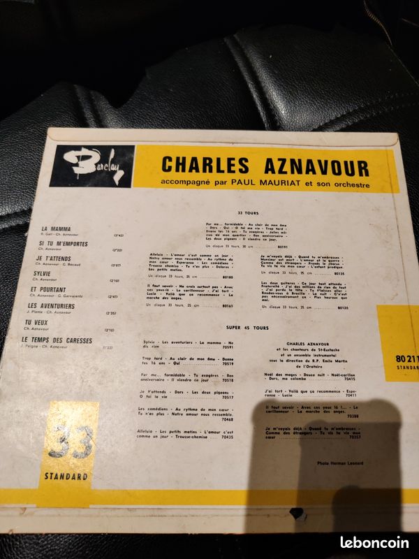 Vinyl 33 tours Charles Aznavour (image 2)