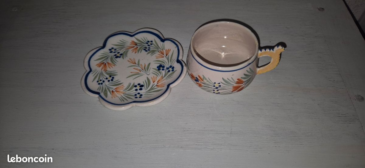 Tasses et sa sous coupe de type breton HB Quimper (image 2)